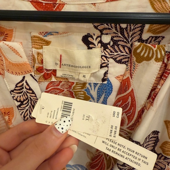 NWT ANTHROPOLOGIE Somerset Maxi Dress in Floral Botanical Motif Tiered Sz XL NEW - Picture 9 of 9